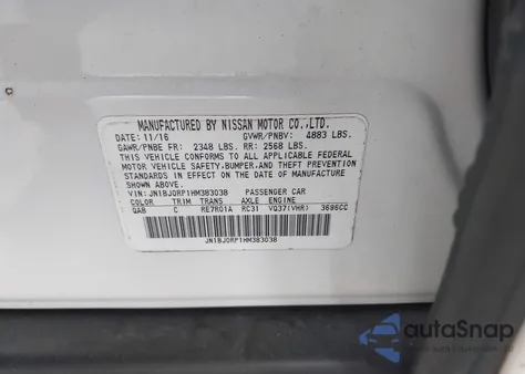 2017 Infiniti Qx50 из США, поврежденный, VIN JN1BJ0RP1HM383038